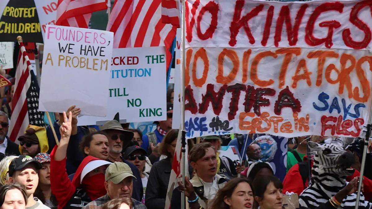 Communist Call for Revolution at "No Kings" Protest
